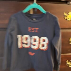 Vineyard Vines Navy Long Sleeve Tee with 1998 Print